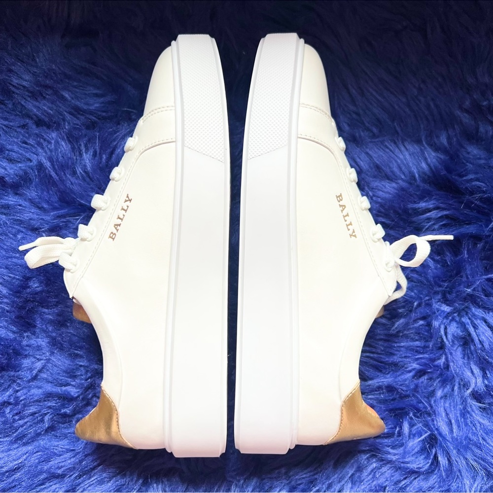 ❤️SOLD❤️ New! BALLY Logo White Leather Sneakers - Picture 10 of 12